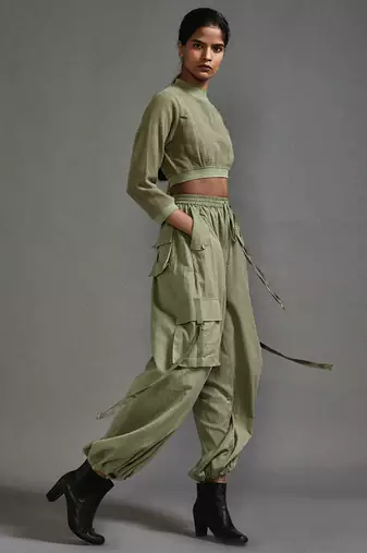 Green cotton co ord set