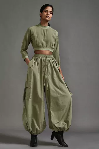 Green cotton co ord set
