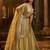 golden embroidered organza party lehenga set choli with dupatta