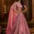  pink dori embroidered organza lehenga set choli with dupatta