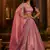  pink dori embroidered organza lehenga set choli with dupatta