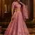  pink dori embroidered organza lehenga set choli with dupatta