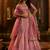  pink dori embroidered organza lehenga set choli with dupatta