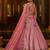  pink dori embroidered organza lehenga set choli with dupatta