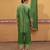 Green embroidered silk kurta set