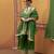 Green embroidered silk kurta set