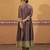 Brown embroidered silk kurta set