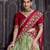 sea-green Tasar Silk Ikkat Printed Lehenga Choli Set with Embroidered Blouse & Dupatta