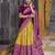 mustard Tasar Silk Ikkat Printed Lehenga Choli Set with Embroidered Blouse & Dupatta