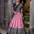 light-pink Tasar Silk Ikkat Printed Lehenga Choli Set with Embroidered Blouse & Dupatta