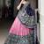 light-pink Tasar Silk Ikkat Printed Lehenga Choli Set with Embroidered Blouse & Dupatta