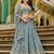  grey beads work crush lehenga set choli with dupatta