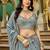  grey beads work crush lehenga set choli with dupatta
