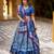 navy-blueReady-Made Dola Silk Lehenga Choli with Batik Print & Zari Weaving 
