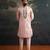 Pink embroidered pure silk kurta pajama