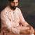 Pink embroidered pure silk kurta pajama