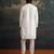 White embroidered pure silk kurta pajama