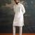 White embroidered pure silk kurta pajama