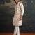 Beige embroidered pure silk kurta pajama