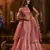 pink organza embroidered lehenga choli with dupatta