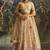 cream net embroidered lehenga choli with dupatta