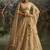 cream net embroidered lehenga choli with dupatta