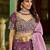 wine embroidered crush lehenga set choli with dupatta
