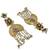 Gold plated kundan temple earrings with pearl tassels & green stone
