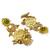 Gold plated kashmiri jhumka earrings with yellow kundan pearl drops & antique finish