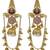 Gold plated kashmiri kundan pearl jhumka earrings with pink stone & chain