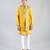Yellow embroidered crepe nehru jacket set