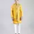 Yellow embroidered crepe nehru jacket set