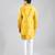 Yellow embroidered crepe nehru jacket set
