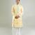 Yellow embroidered crepe kurta pajama