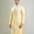 Yellow embroidered crepe kurta pajama