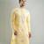 Yellow embroidered crepe kurta pajama