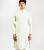 Green embroidered crepe kurta pajama