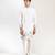White embroidered crepe kurta pajama