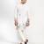 White embroidered crepe kurta pajama