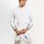 White embroidered crepe kurta pajama