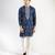 Blue embroidered cotton silk kurta pajama
