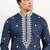 Blue embroidered cotton silk kurta pajama