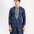 Blue embroidered cotton silk kurta pajama