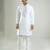 White embroidered cotton silk kurta pajama