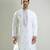 White embroidered cotton silk kurta pajama