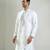 White embroidered cotton silk kurta pajama