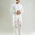 White embroidered crepe kurta pajama