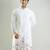 White embroidered crepe kurta pajama