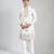 White embroidered cotton kurta pajama