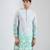 Blue embroidered cotton silk kurta pajama